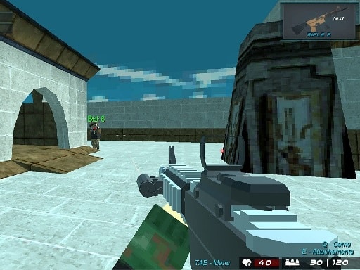 blocky shooting arena 3d pixel combat