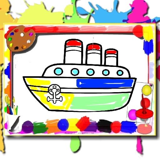 boats coloring book