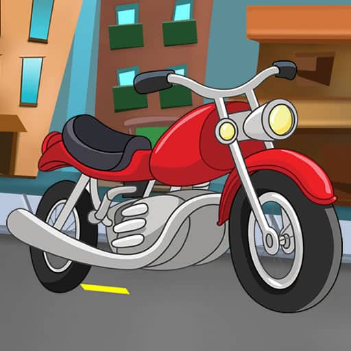 cartoon motorbike jigsaw