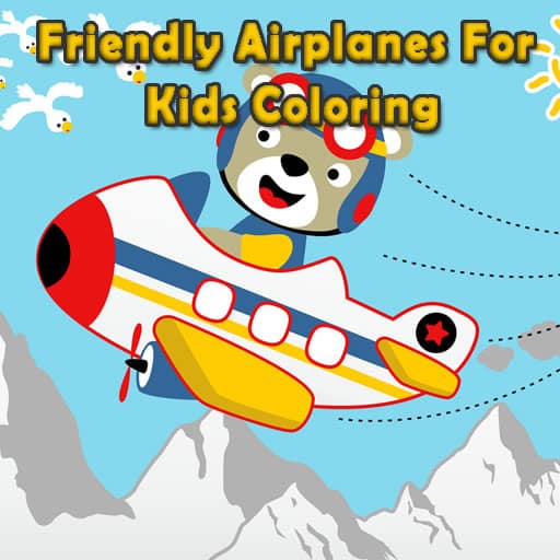 friendly airplanes for kids coloring