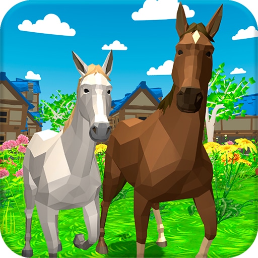 horse family animal simulator 3d