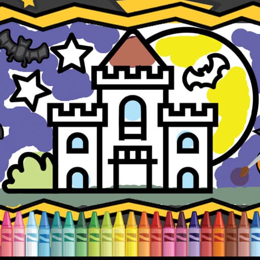 kids coloring halloween