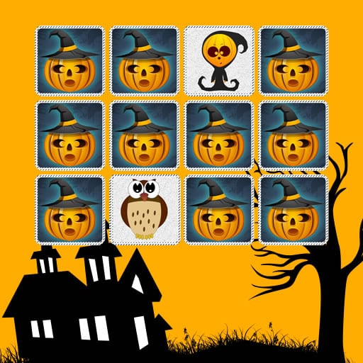 kids memory game halloween