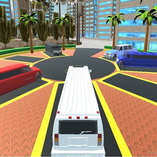 luxury limo taxi driver city game