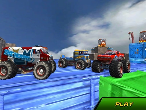 monster truck stunts sky driving