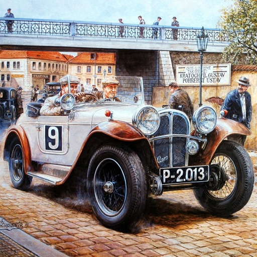 painting vintage cars jigsaw puzzle 2