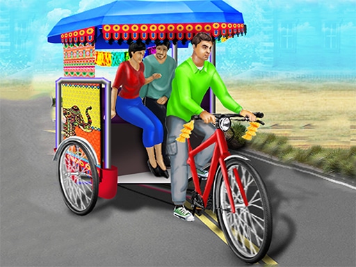 public tricycle rickshaw driving