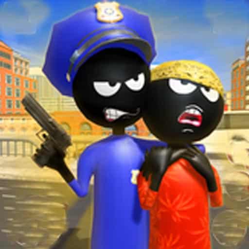 stickman police vs gangsters street fight