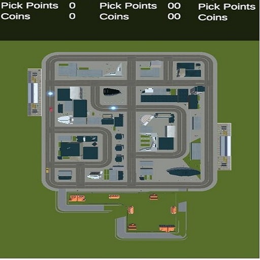 top down taxi car game